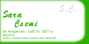 sara csemi business card